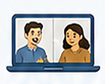 Illustration of an online paperwork session between a client and LegalPath UK